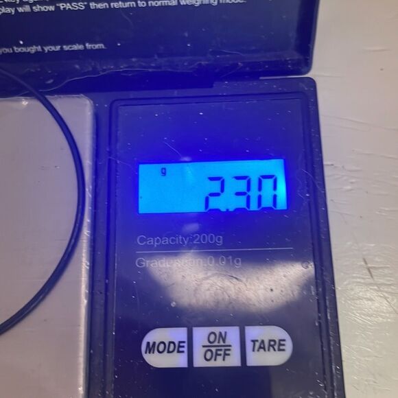 7” black metallic bangle bracelet w/0.5” silver tone diamond etched charm - Picture 8 of 8